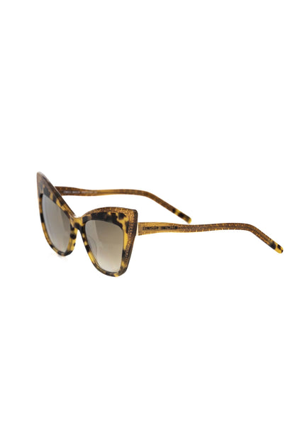 Frankie Morello Brown Acetate Women Sunglass