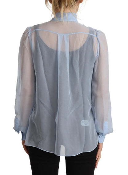 Dolce & Gabbana Elegant Silk Ascot Collar Blouse