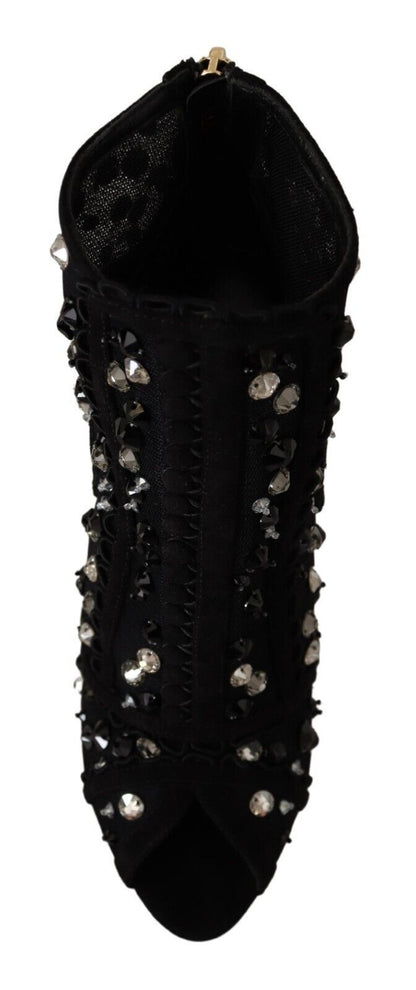 Dolce & Gabbana Embellished Crystal Short Boots