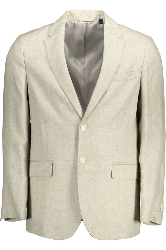 Gant Beige Linen Men Jacket