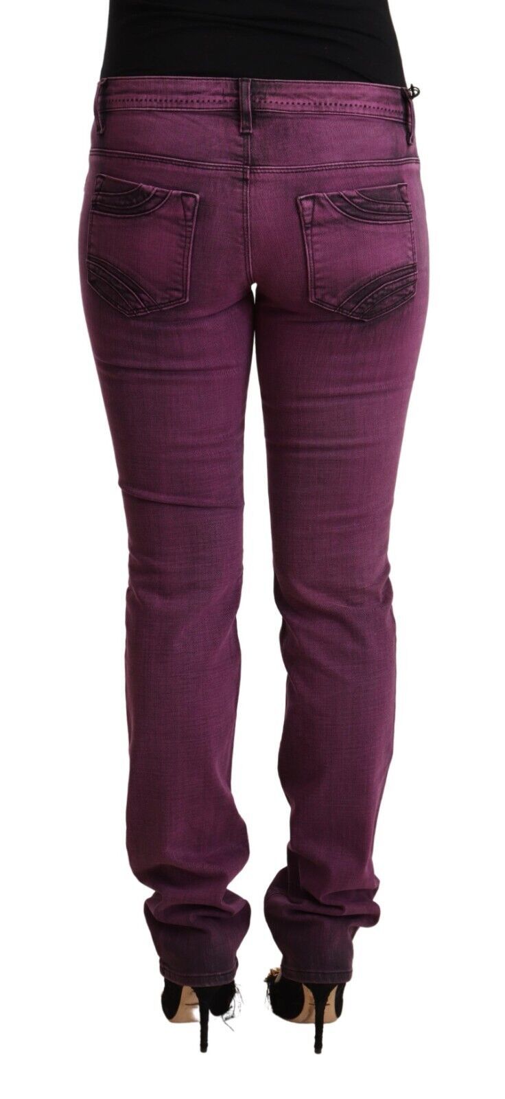 Costume National Elegant Purple Slim Fit Denim Jeans