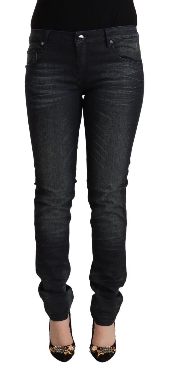 Acht Sleek Black Washed Slim Fit Jeans