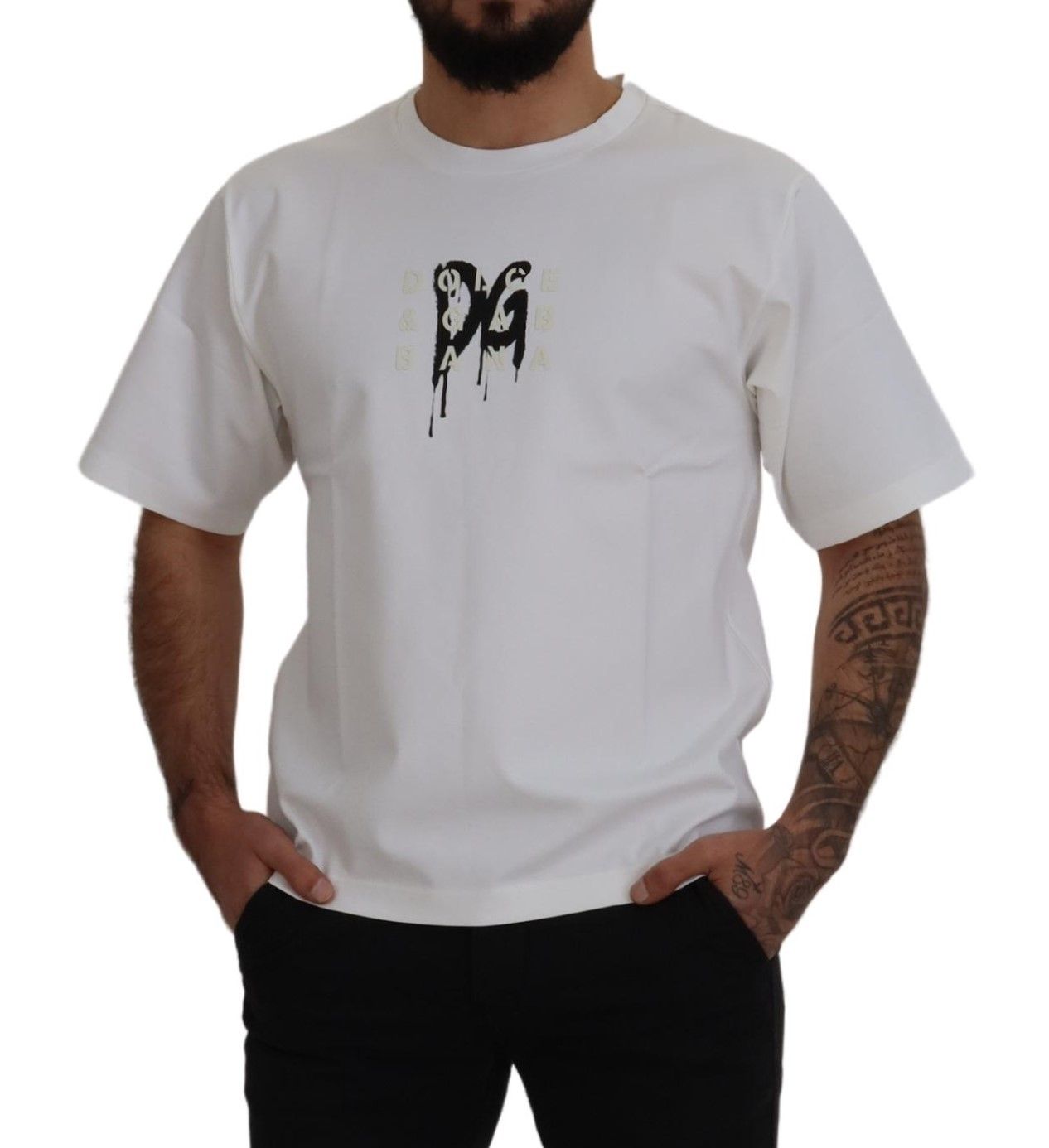 Dolce & Gabbana Timeless White Logo Crewneck Tee