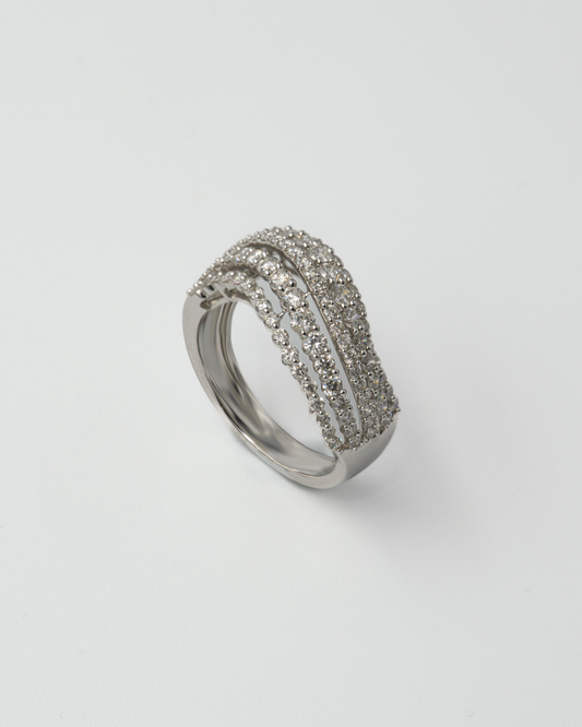 NATURAL DIAMOND MULTI-LAYER RING