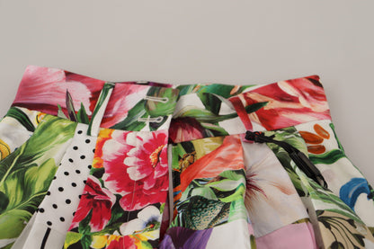 دولتشي آند غابانا شورت Majolica الأزهار عالية الخصر متعدد الألوان