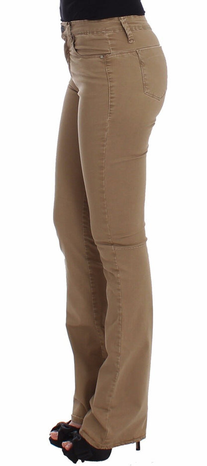 Costume National Chic Beige Straight Leg Fashion Jeans