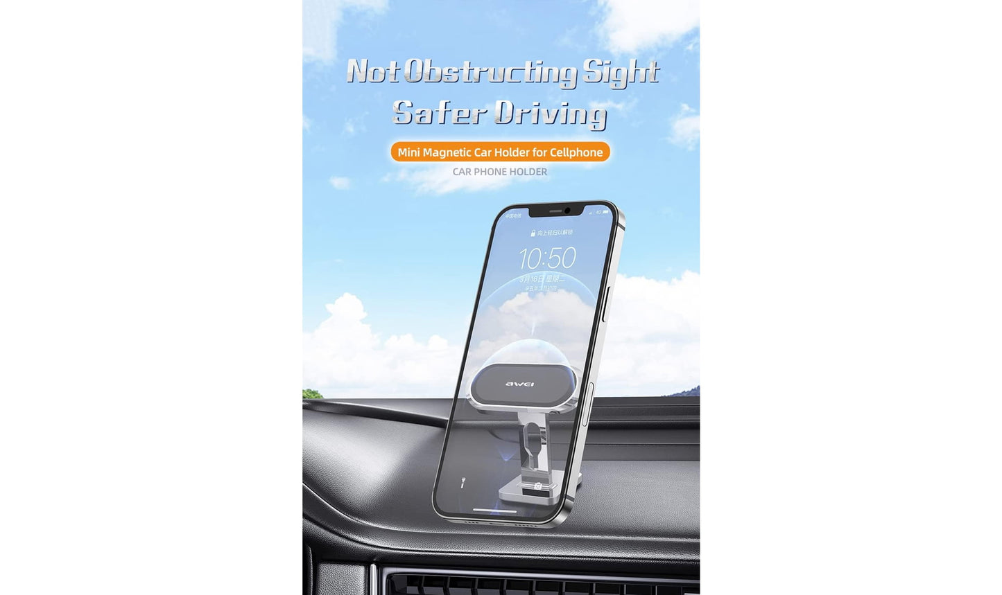 Awei X19 Magnetic 360 Degree Car Phone Holder