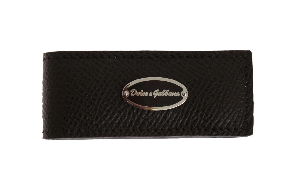 Dolce & Gabbana Elegant Brown Leather Money Clip