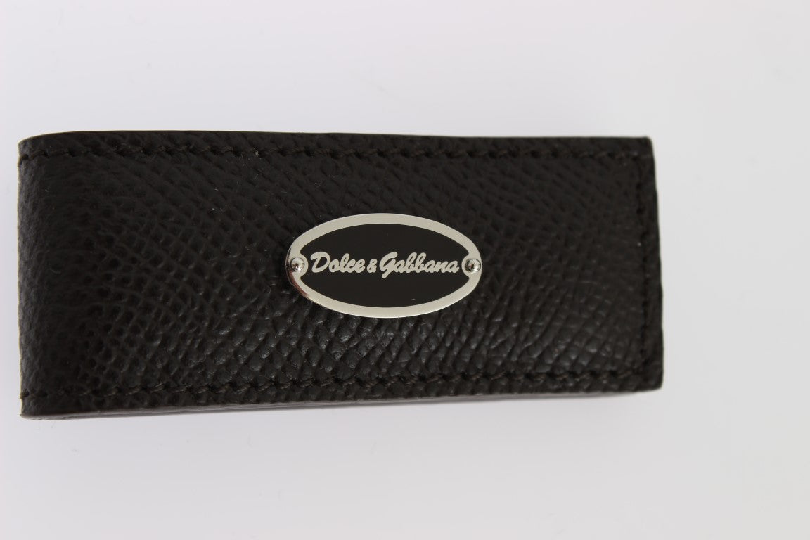 Dolce & Gabbana Elegant Brown Leather Money Clip