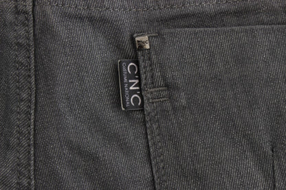 Costume National Chic Gray Slim-Fit Designer Jeans