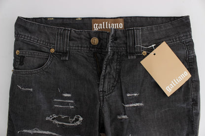 John Galliano Chic Gray Wash Straight Fit Jeans