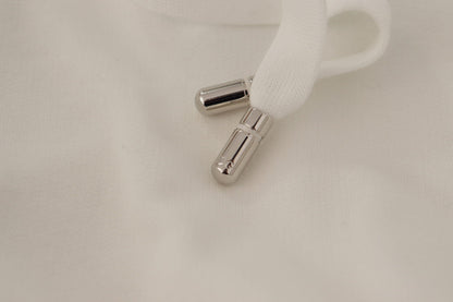 Dolce & Gabbana Chic White Hooded Pullover Sweater