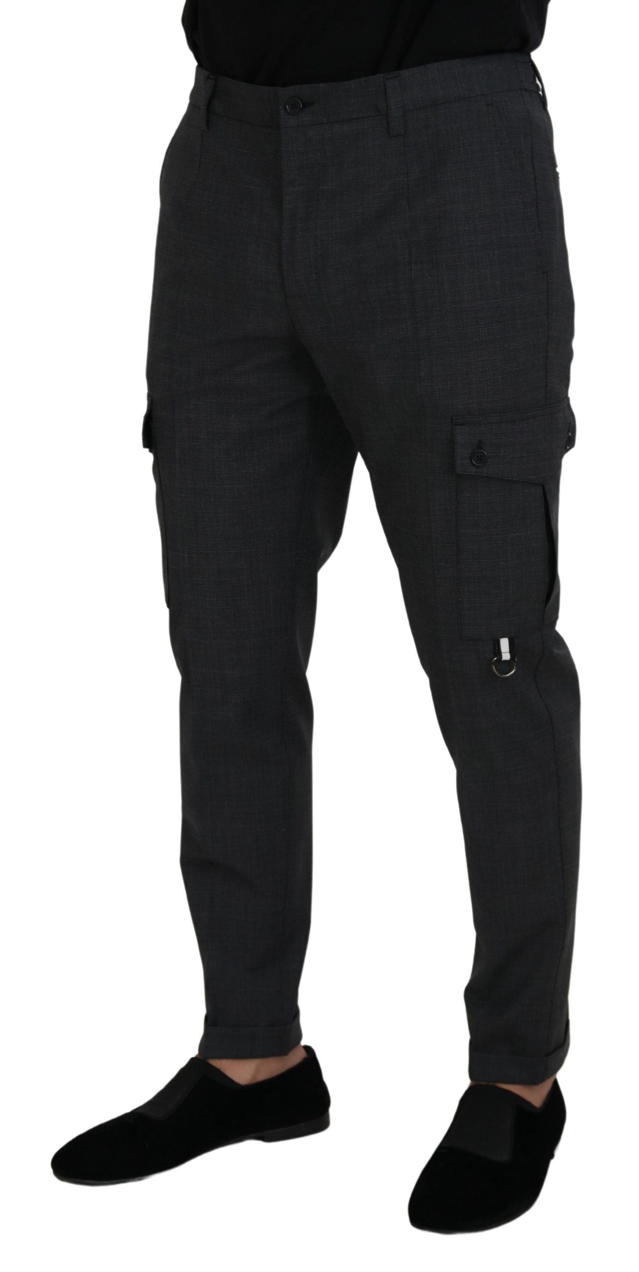 Dolce & Gabbana Elegant Checkered Slim Fit Cargo Pants