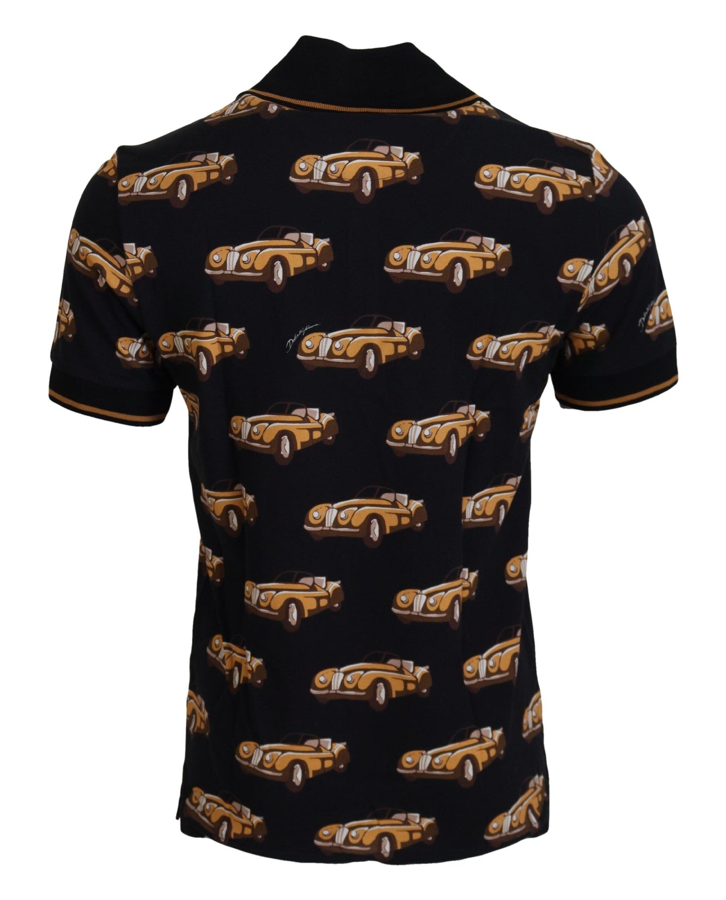 Dolce & Gabbana Elegant Car Print Polo T-Shirt in Black