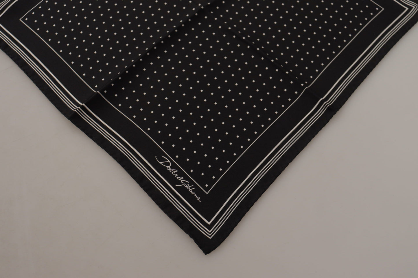 Dolce & Gabbana Elegant Black Silk Polka Dot Men's Scarf