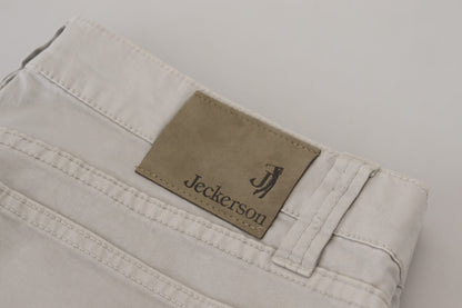 Jeckerson Elegant Gray Cotton Blend Pants