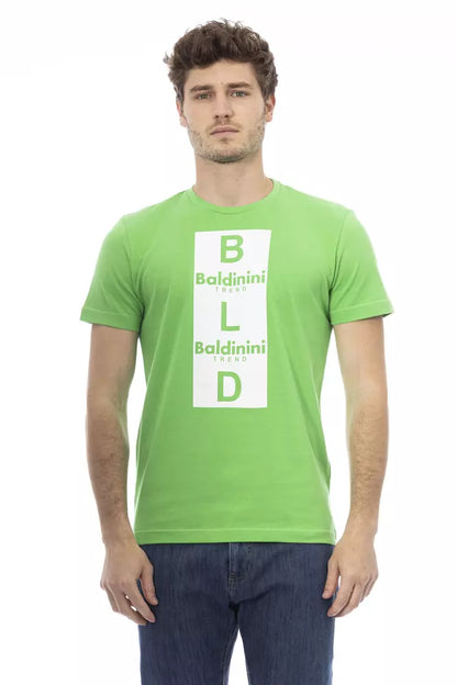 Baldinini Trend Green Cotton Men Short Sleeve T-Shirt