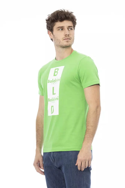 Baldinini Trend Green Cotton Men Short Sleeve T-Shirt