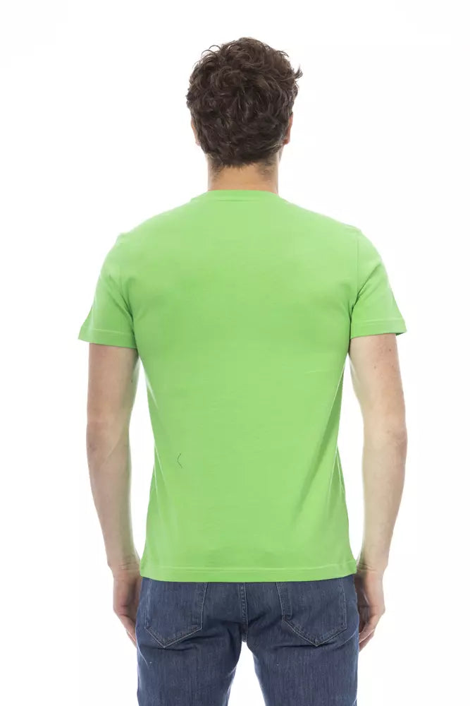 Baldinini Trend Green Cotton Men Short Sleeve T-Shirt