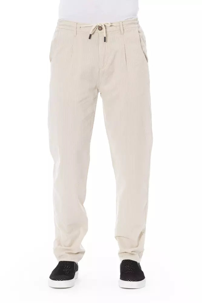 Baldinini Trend Beige Cotton Men Trouser