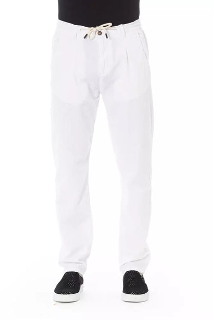 Baldinini Trend White Cotton Men Pant