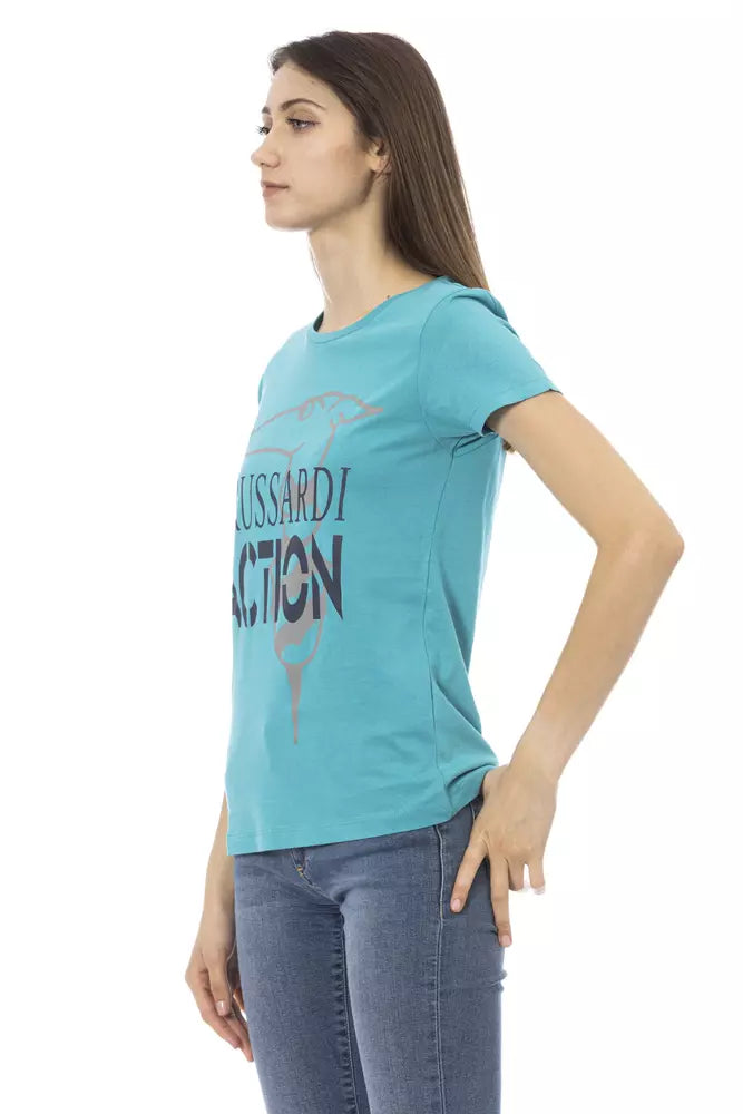 Trussardi Action Light Blue Cotton Women's Top