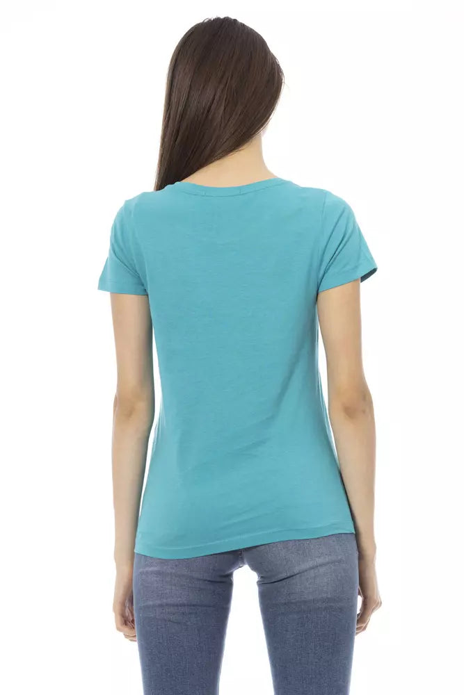 Trussardi Action Light Blue Cotton Women T-Shirt