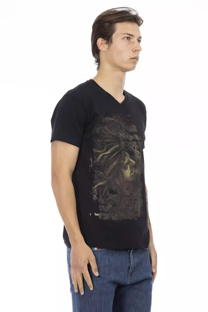 Trussardi Action Black Cotton Men T-Shirt