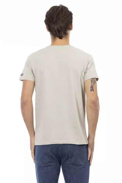 Trussardi Action Beige Cotton Men T-Shirt