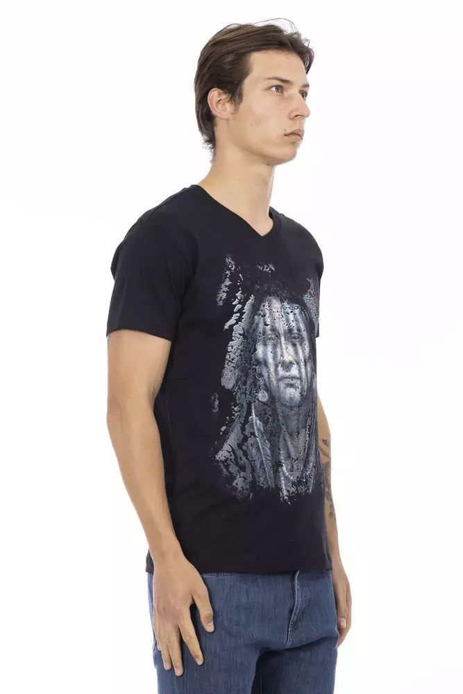 Trussardi Action Black Cotton Men T-Shirt