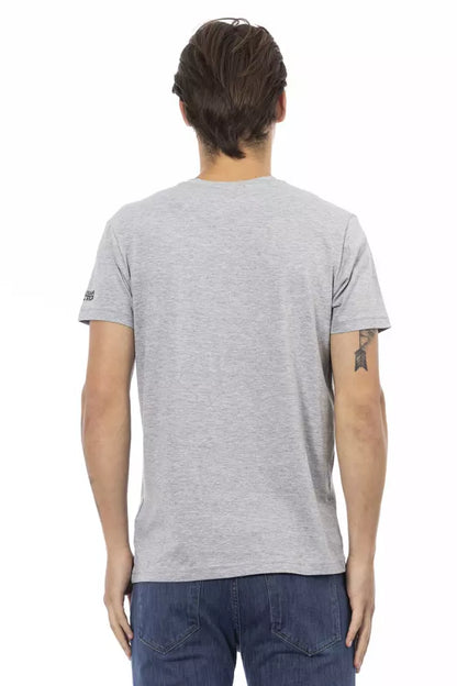 Trussardi Action Gray Cotton Men T-Shirt