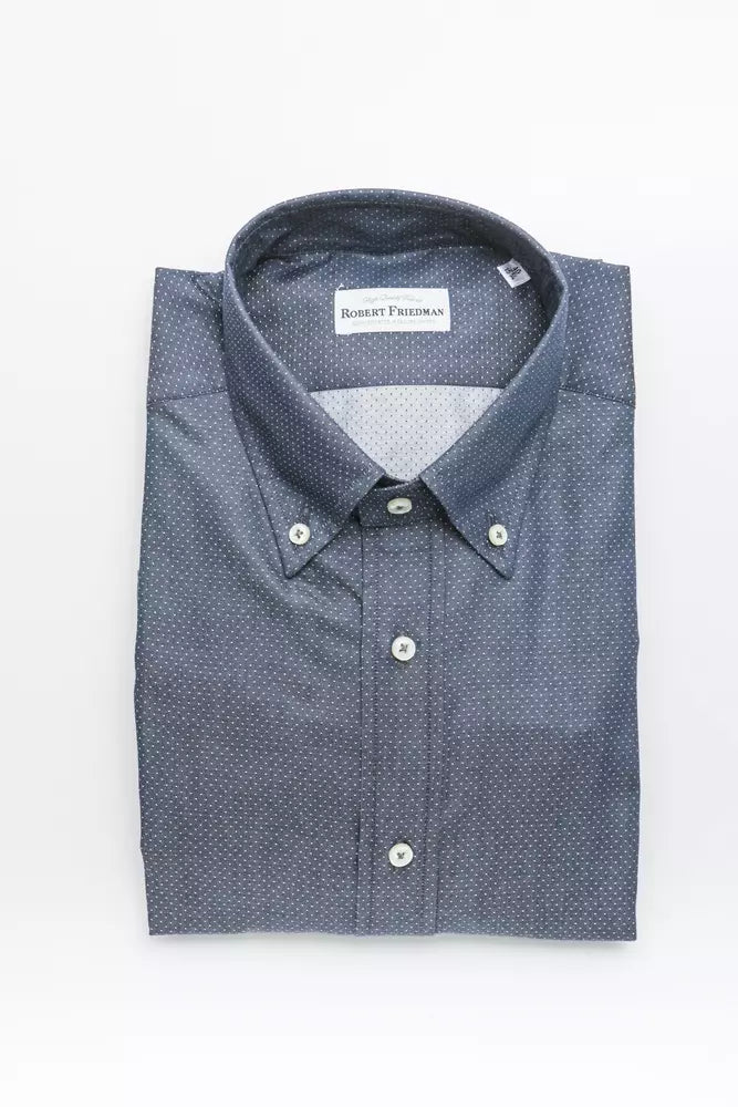 Robert Friedman Blue Cotton Men Shirt