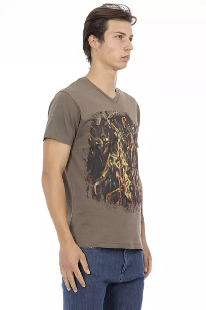 Trussardi Action Brown Cotton Men T-Shirt