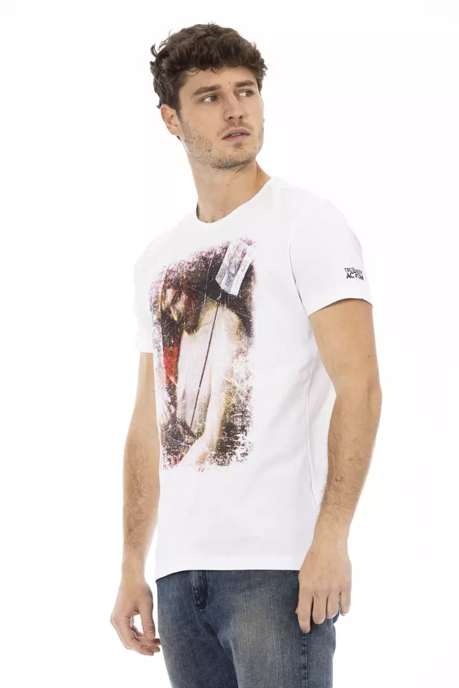 Trussardi Action White Cotton Men T-Shirt