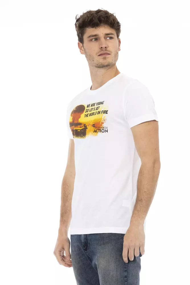 Trussardi Action White Cotton Men TShirt