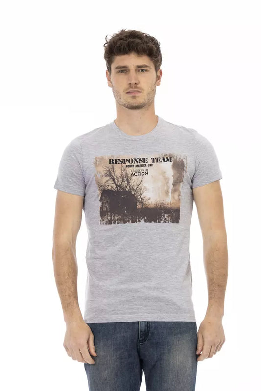 Trussardi Action Gray Cotton Mens TShirt