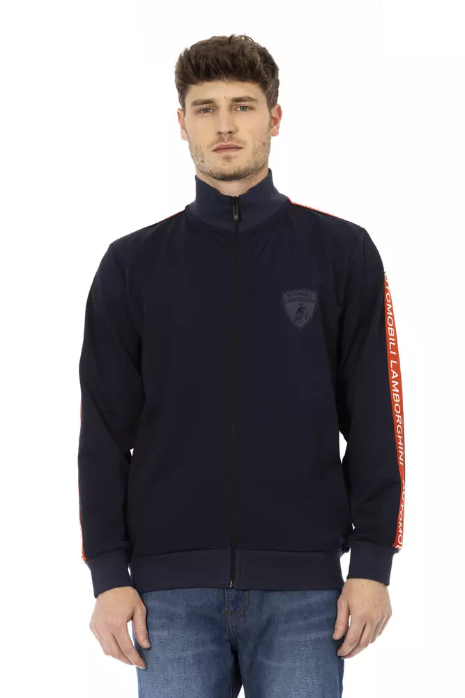Automobili Lamborghini Blue Cotton Men Sweater