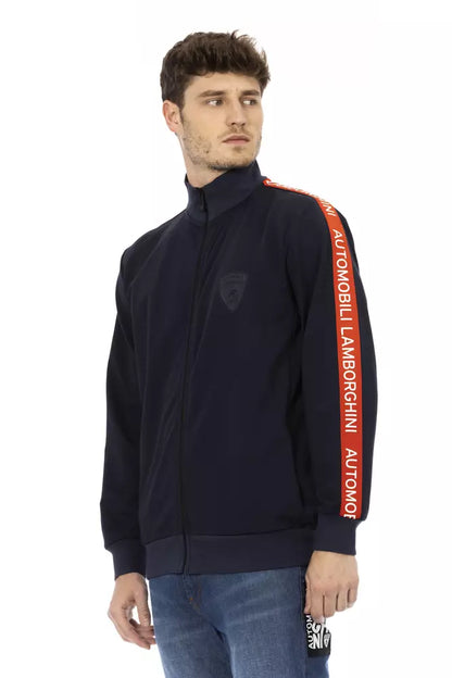 Automobili Lamborghini Blue Cotton Men Sweater
