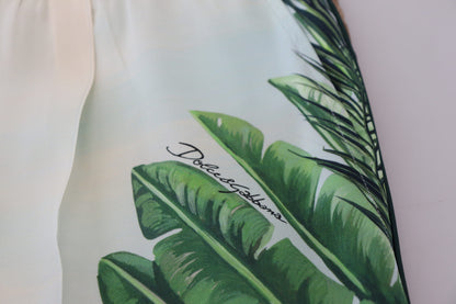 دولتشي آند غابانا سروال بيان الحرير متعدد الألوان