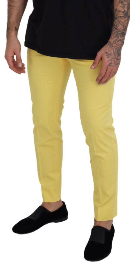 Dolce & Gabbana Sun-Kissed Yellow Cotton Trousers