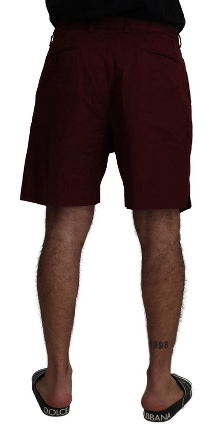 Dolce & Gabbana Elegant Maroon Cotton Blend Shorts