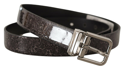 Dolce & Gabbana Sleek Grosgrain Leather Belt with Metal Buckle