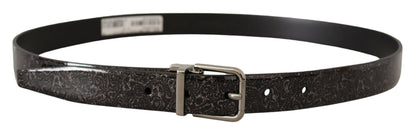 Dolce & Gabbana Sleek Grosgrain Leather Belt with Metal Buckle