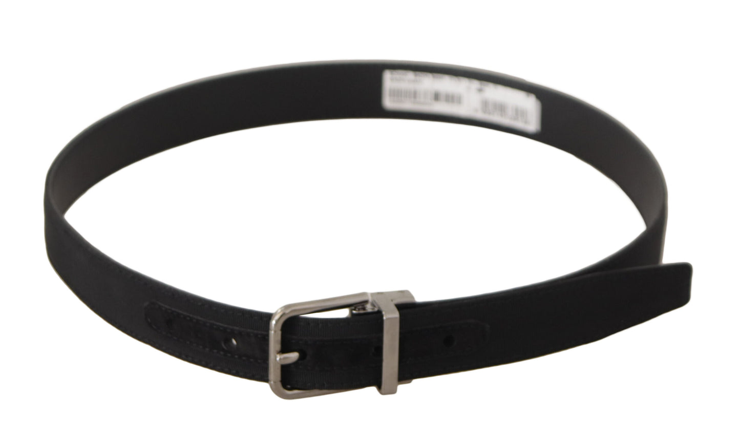 Dolce & Gabbana Elegant Black Canvas & Leather Belt