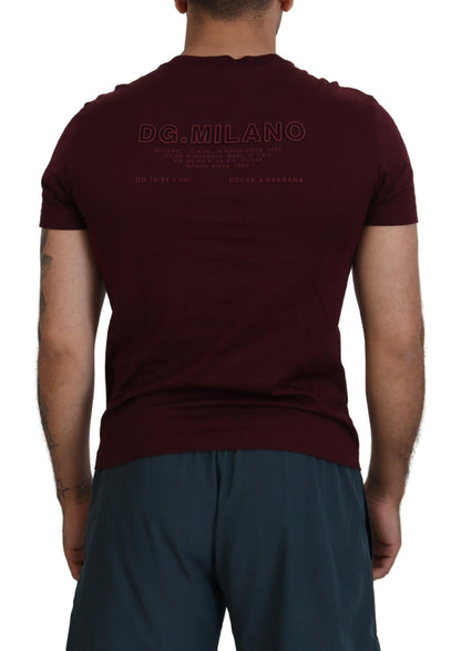 Dolce & Gabbana Elegant Maroon Crew Neck Casual Tee