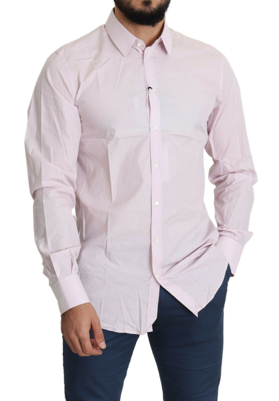 Dolce & Gabbana Elegant Slim Fit Pink Dress Shirt