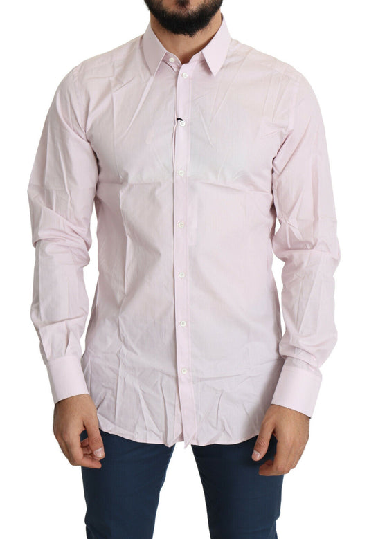 Dolce & Gabbana Elegant Slim Fit Pink Dress Shirt