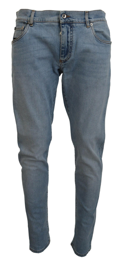 Dolce & Gabbana Elegant Slim Fit Light Blue Denim Pants