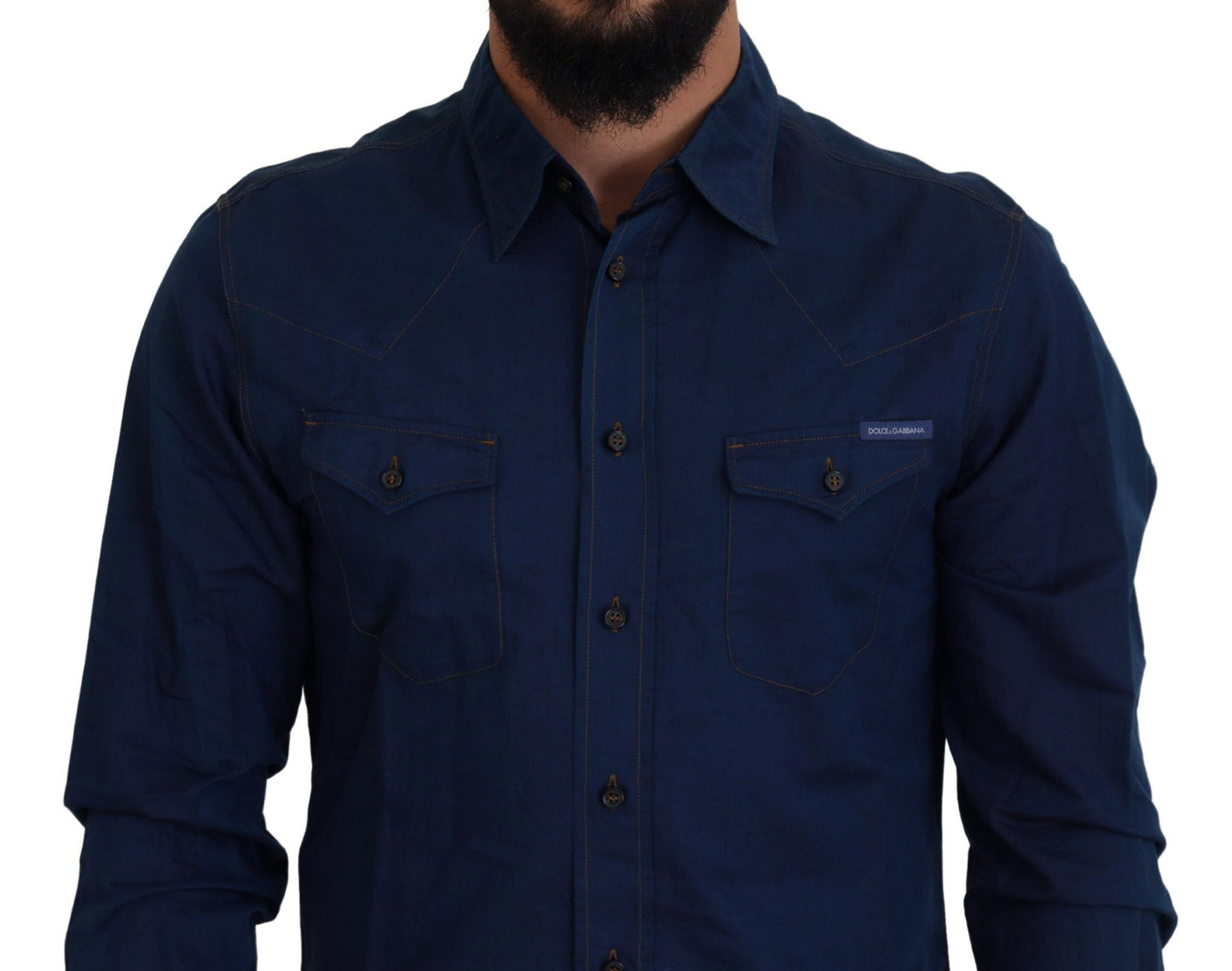 Dolce & Gabbana Elegant Blue Denim Casual Shirt