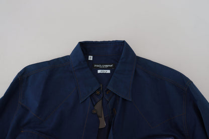 Dolce & Gabbana Elegant Blue Denim Casual Shirt